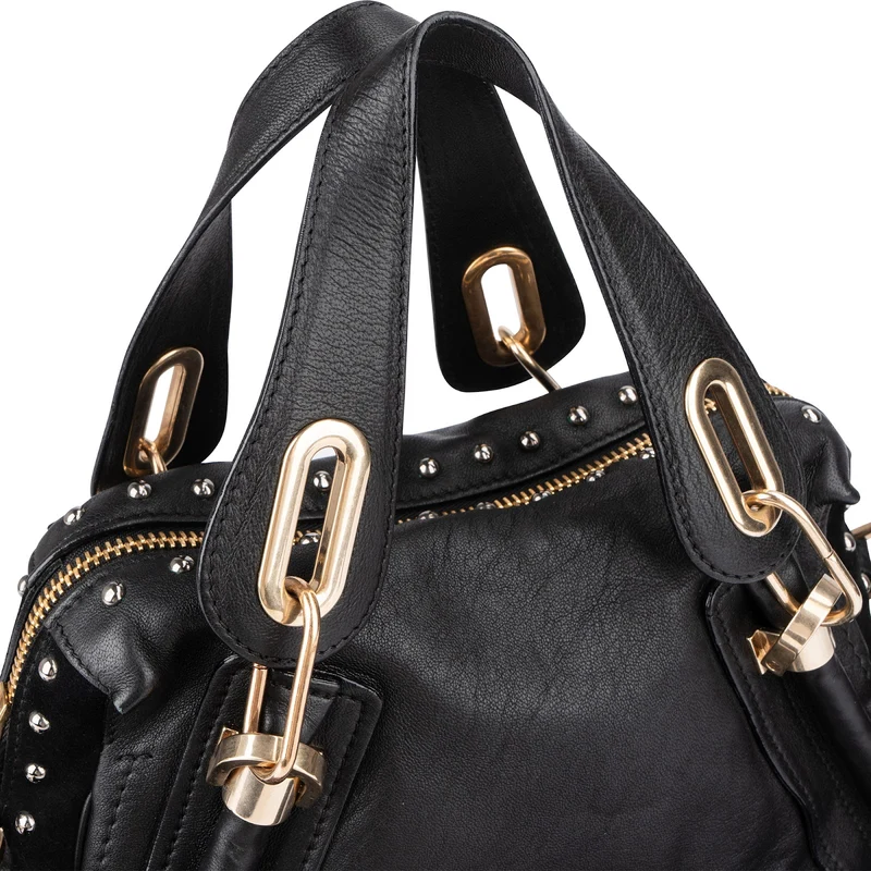 Chloé Limited Edition Leather & Suede Studded Paraty Shoulder Handbag