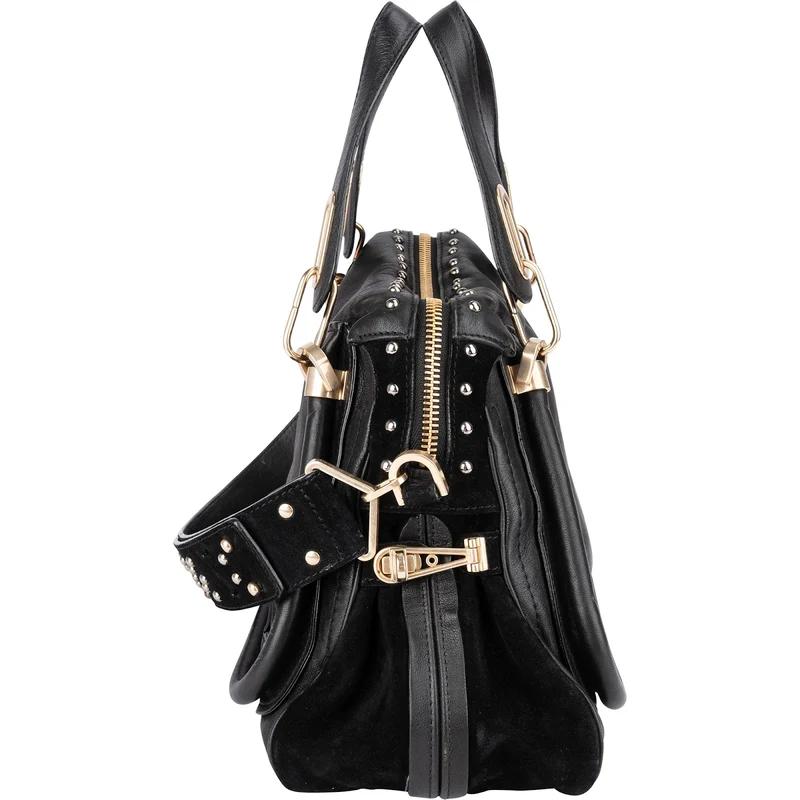 Chloé Limited Edition Leather & Suede Studded Paraty Shoulder Handbag