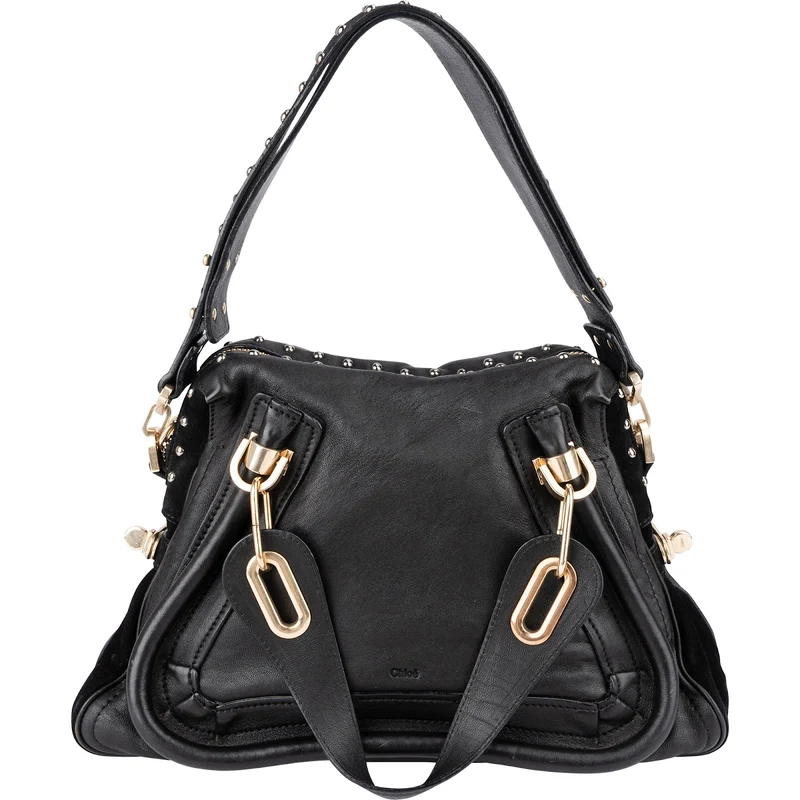 Chloé Limited Edition Leather & Suede Studded Paraty Shoulder Handbag