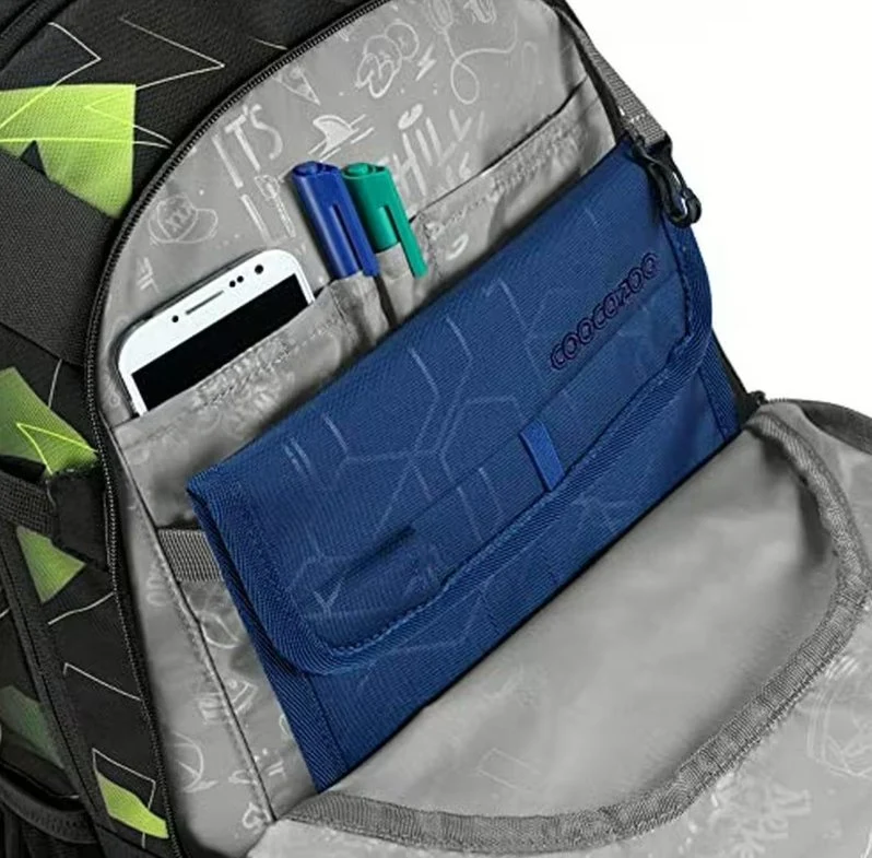 Schulrucksack Mate Lime Flash Schwarz, Grün