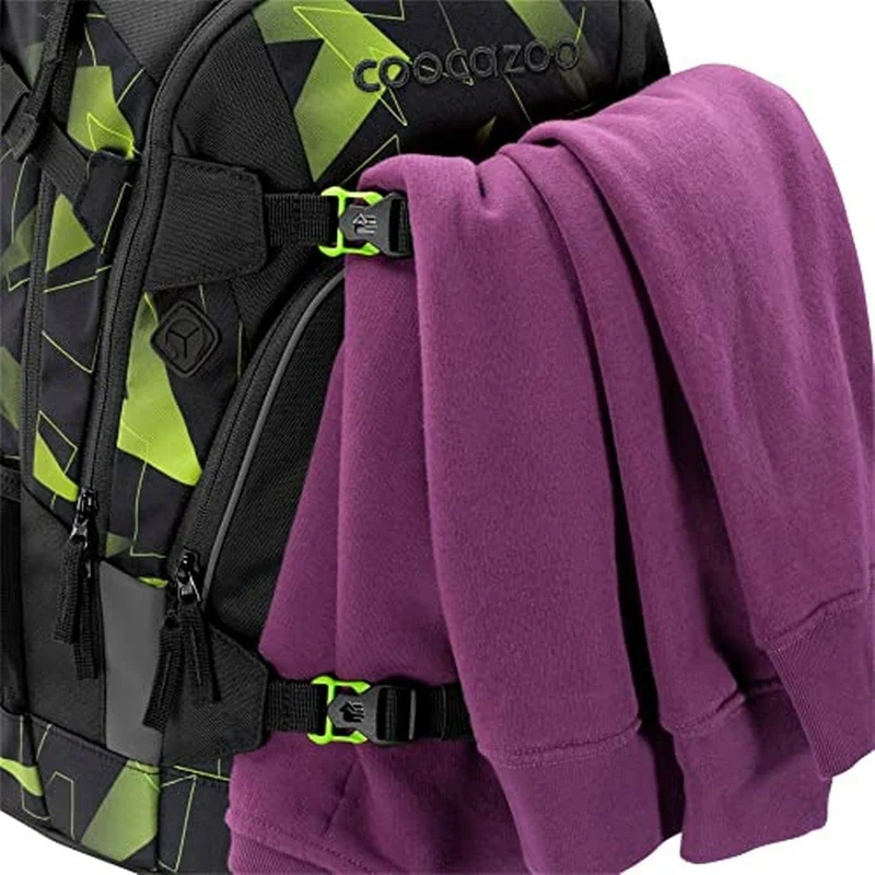 Schulrucksack Mate Lime Flash Schwarz, Grün