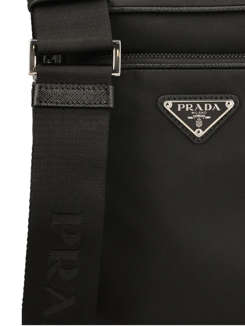 PRADA Borsa A Tracolla In Re-Nylon E Saffiano