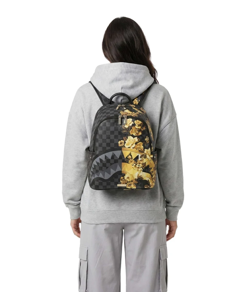 Sprayground Gold Floral Remix Rucksack black