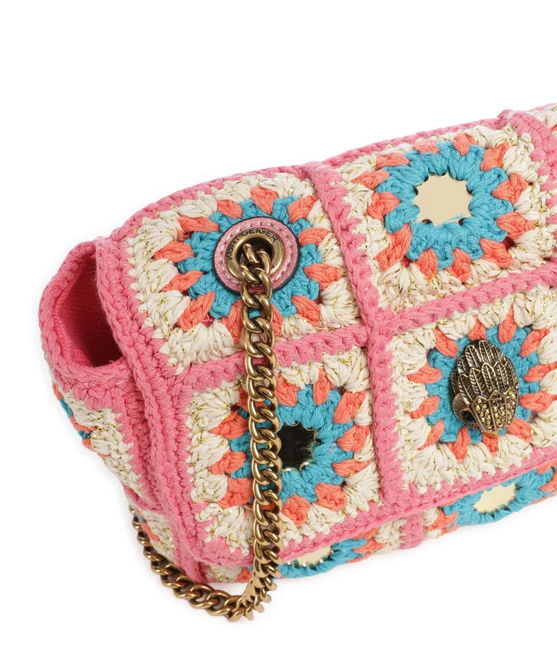 Kurt Geiger Kensington Crochet Umhängetasche pink combination