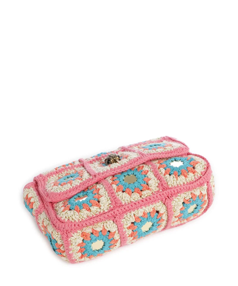 Kurt Geiger Kensington Crochet Umhängetasche pink combination