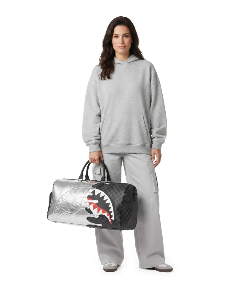 Sprayground Silver Side Drip Weekender silver