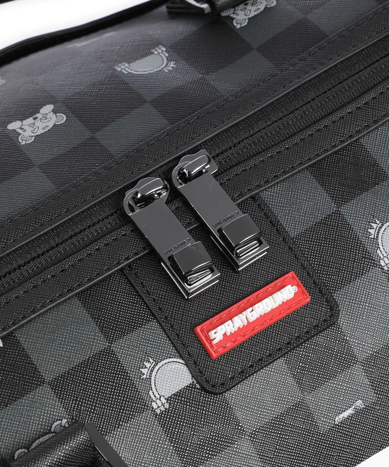 Sprayground Gray Peeking Character Check Weekender black