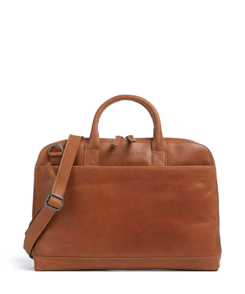 The Chesterfield Brand Wax Pull Up Cow Tilbury Aktentasche cognac