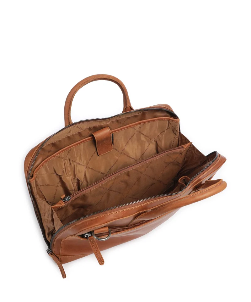 The Chesterfield Brand Wax Pull Up Cow Tilbury Aktentasche cognac