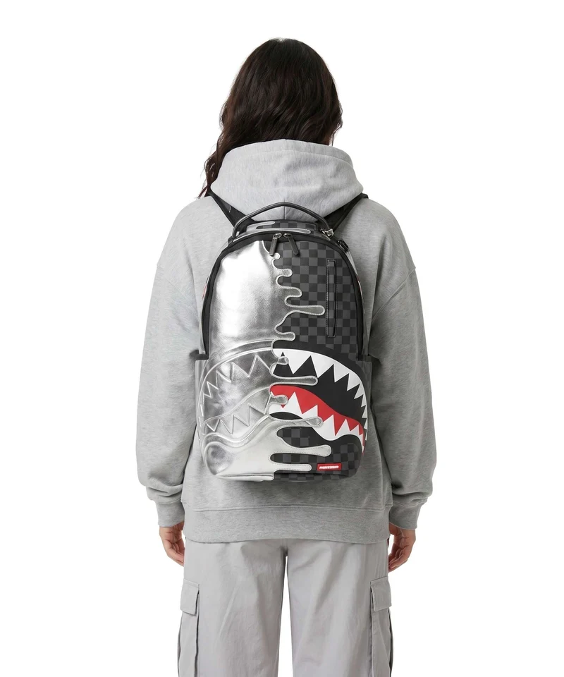 Sprayground Silver Side Drip Rucksack silver