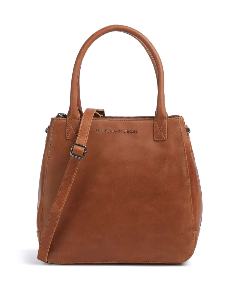 The Chesterfield Brand Wax Pull Up Cow Solvin Handtasche cognac