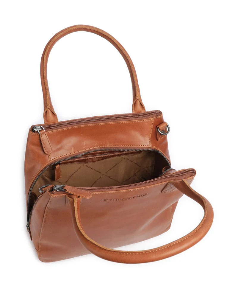 The Chesterfield Brand Wax Pull Up Cow Solvin Handtasche cognac