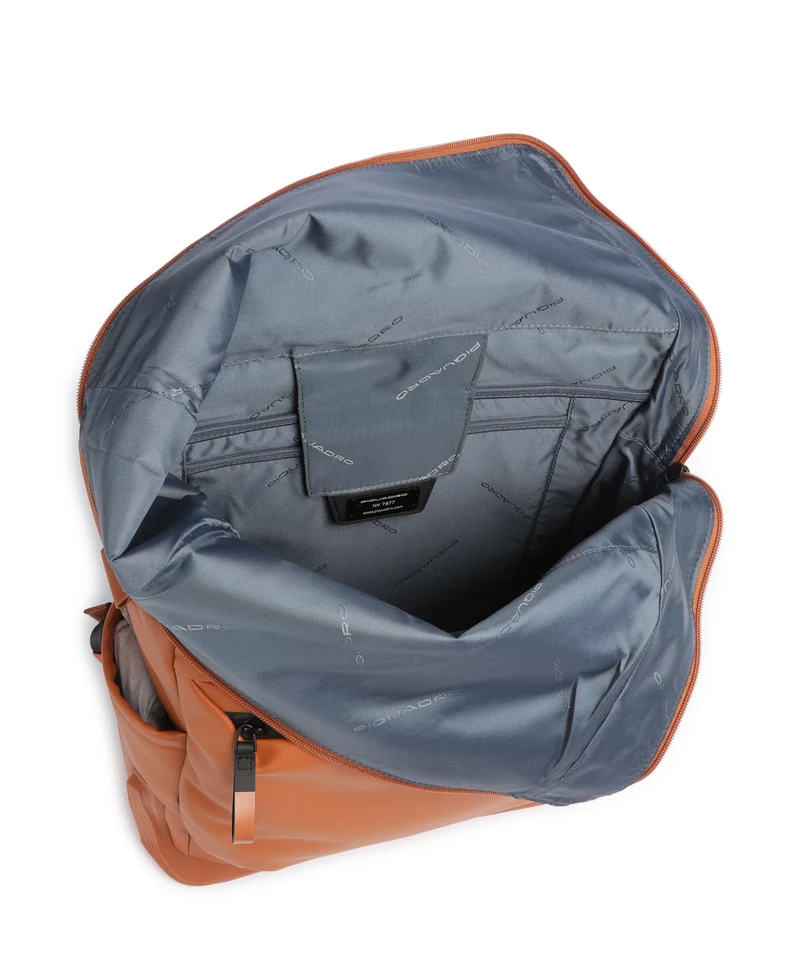 Piquadro Corner Special Rolltop Rucksack brique