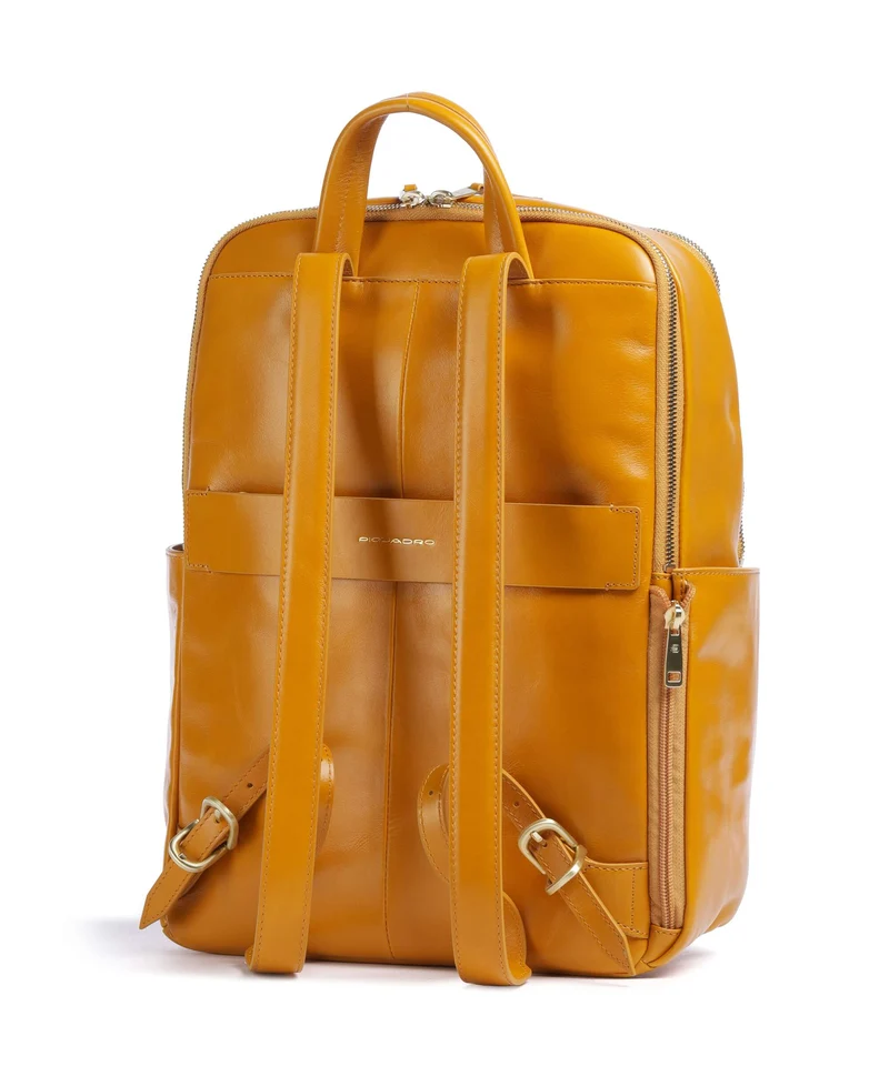 Piquadro Blue Square Rucksack mustard