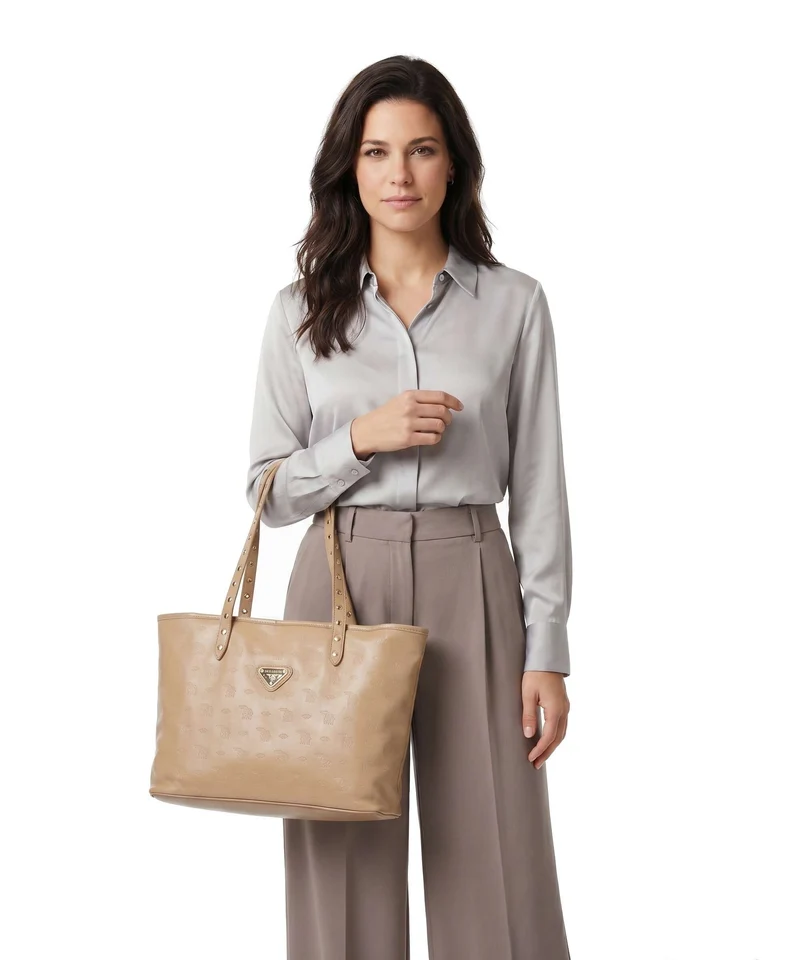 Maison Mollerus Stampato Winterthur Shopper cappuccino