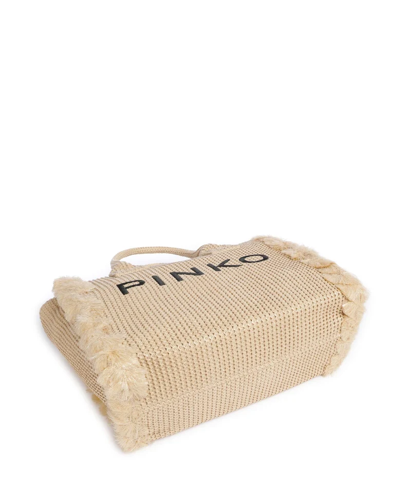 Pinko Beach Handtasche paglia/nero/antique gold