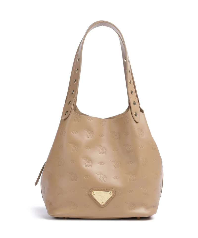 Maison Mollerus Stampato Liddes Beuteltasche cappuccino