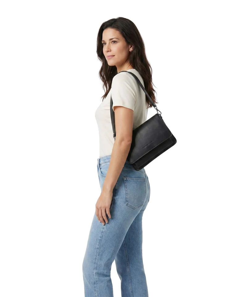 The Chesterfield Brand Wax Pull Up Cow Aviles Schultertasche black