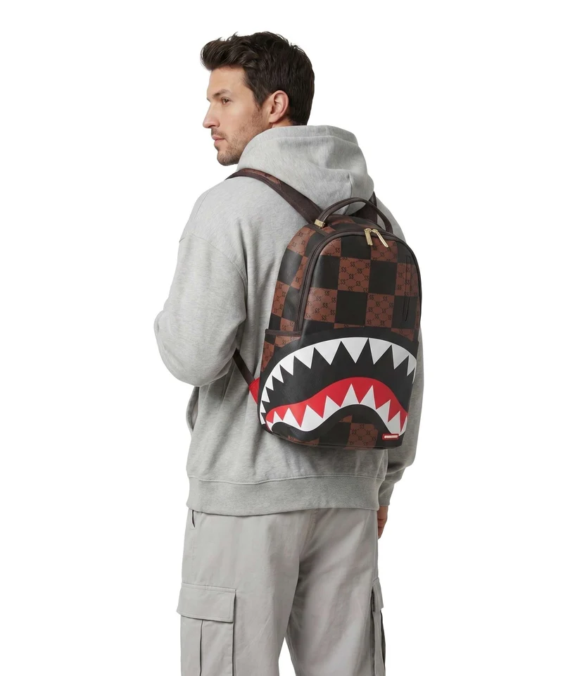 Sprayground Enlarged Check Paris Rucksack brown