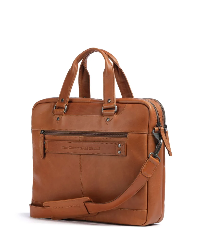 The Chesterfield Brand Wax Pull Up Cow Montara Laptoptasche cognac