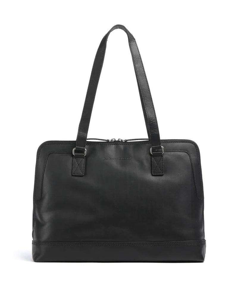 The Chesterfield Brand Wax Pull Up Cow Elvar Schultertasche black