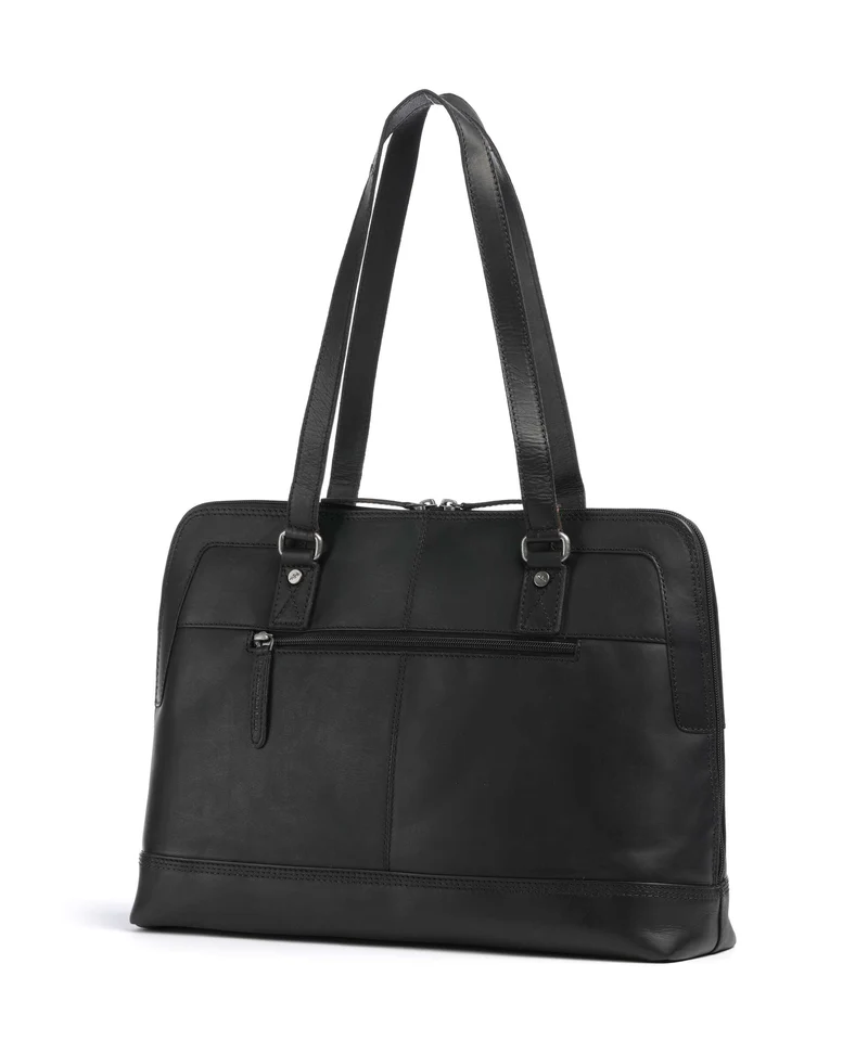 The Chesterfield Brand Wax Pull Up Cow Elvar Schultertasche black
