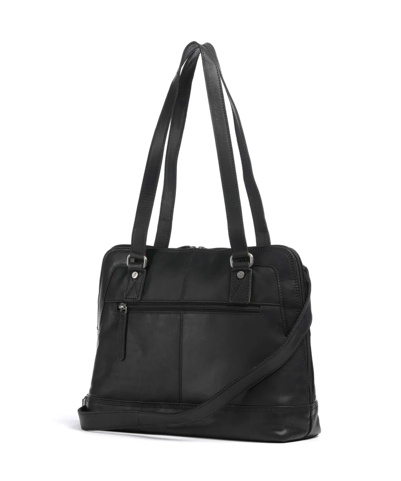 The Chesterfield Brand Wax Pull Up Cow Seron Schultertasche black