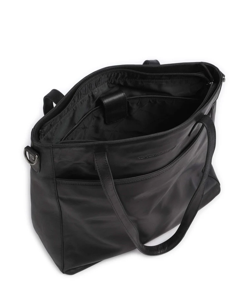 The Chesterfield Brand Wax Pull Up Cow Mosel Shopper black