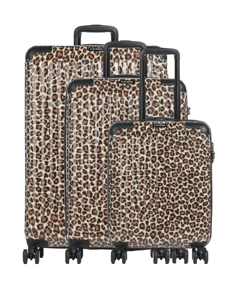 Travelite Cruise 4-Rollen Trolley Set leopard
