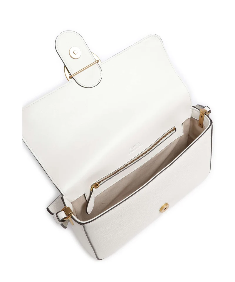 Pinko Love One Classic Slouchy Schultertasche bianco nembo/antique gold