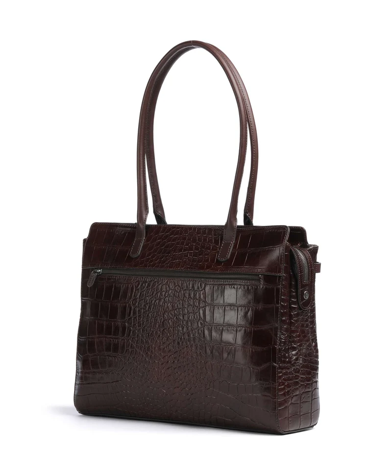 Castelijn & Beerens Croco Tess Aktentasche mocca