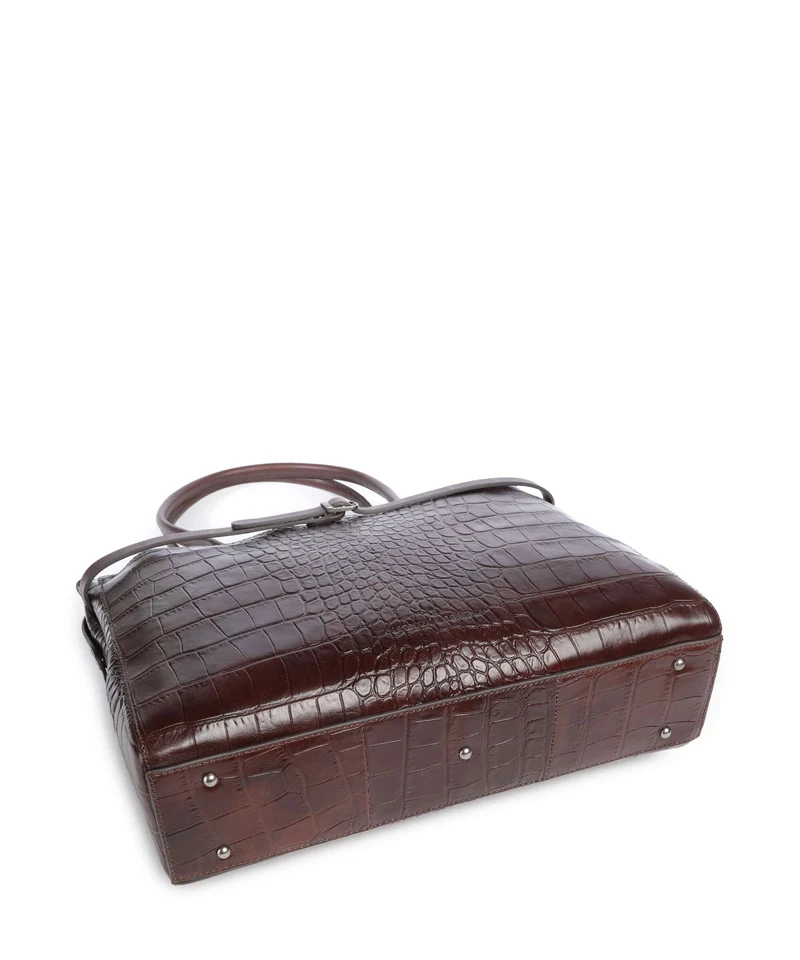 Castelijn & Beerens Croco Tess Aktentasche mocca