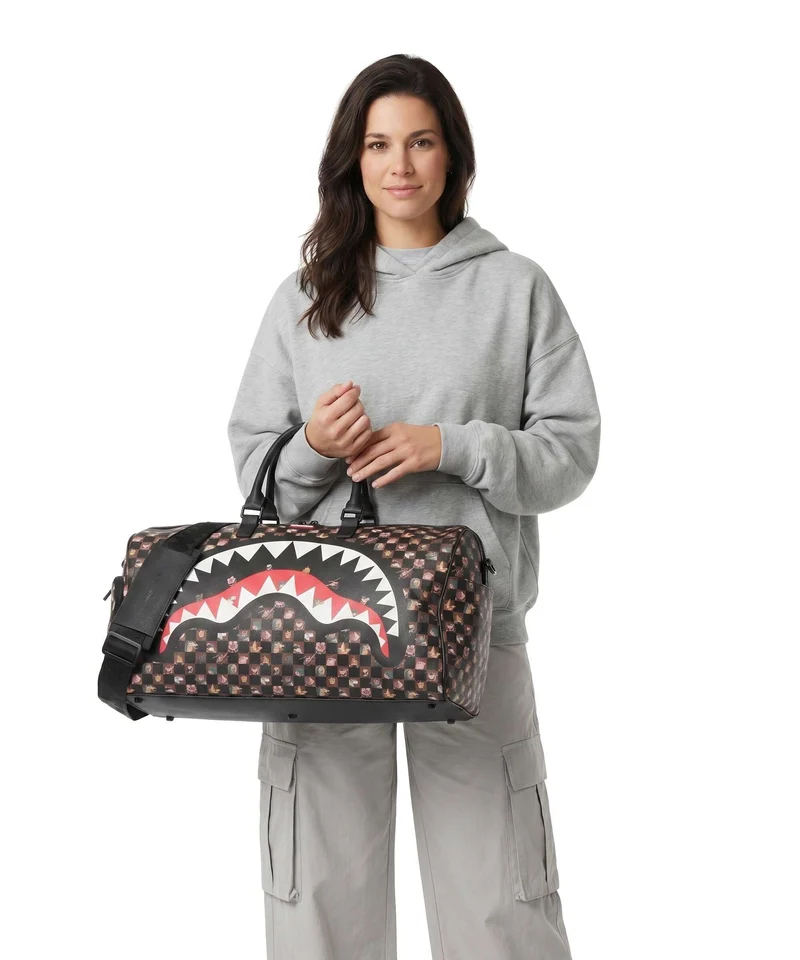 Sprayground Peeking Characters Remix Weekender brown