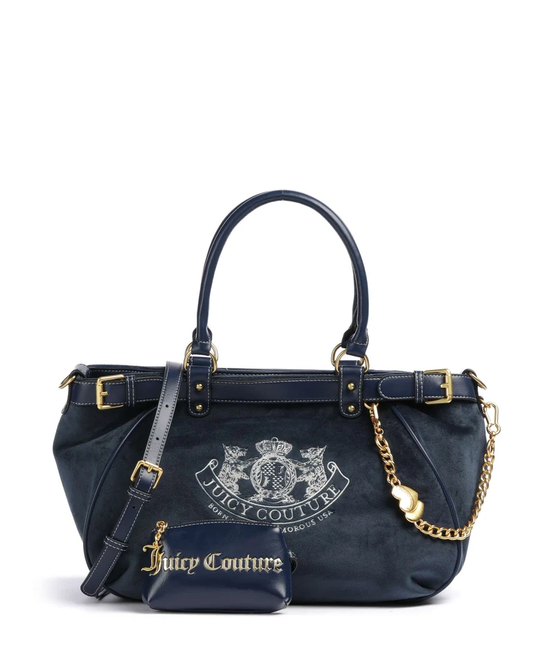 Juicy Couture Twig Narrative Velvet L Shopper blue depths