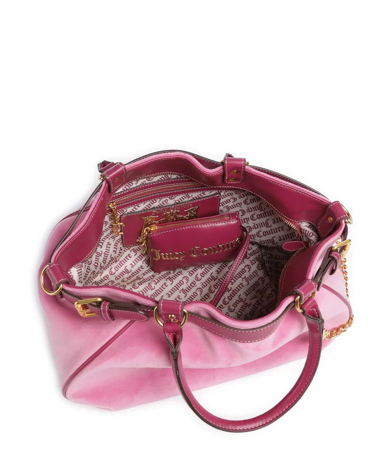 Juicy Couture Twig Narrative Velvet L Shopper super pink