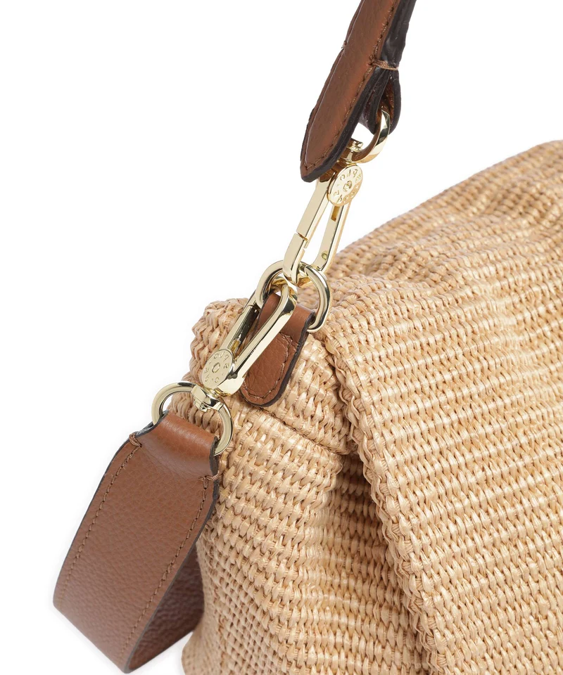 Abro Raffia Classica Temi Large Schultertasche natural