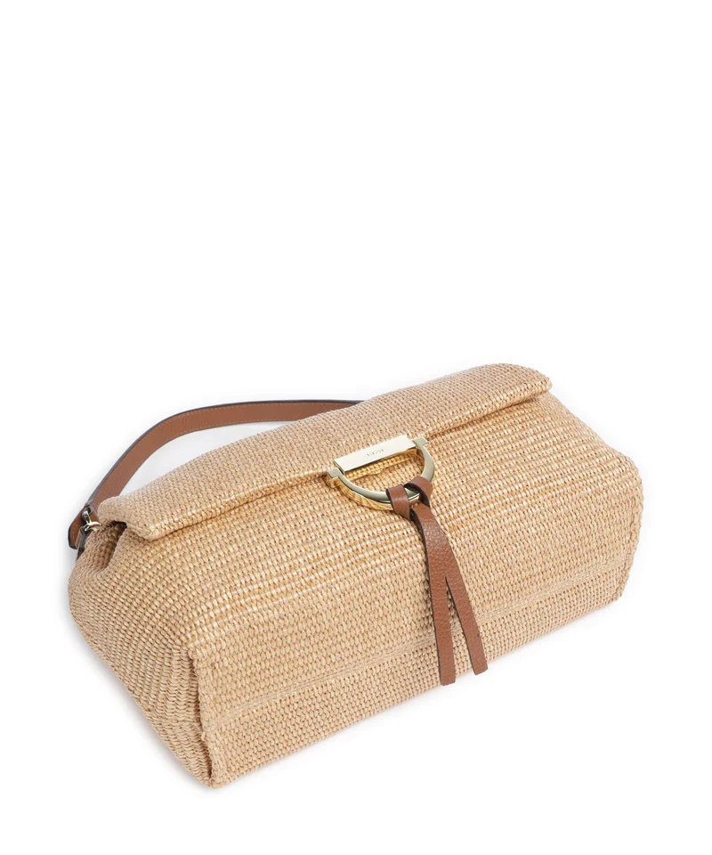 Abro Raffia Classica Temi Large Schultertasche natural