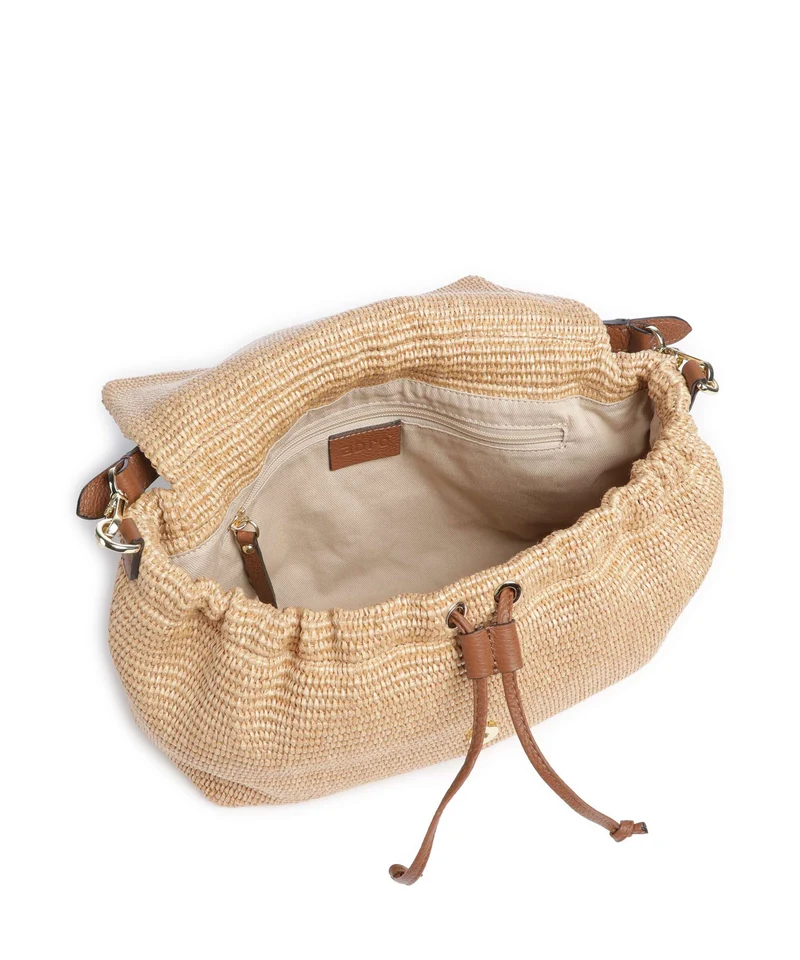 Abro Raffia Classica Temi Large Schultertasche natural