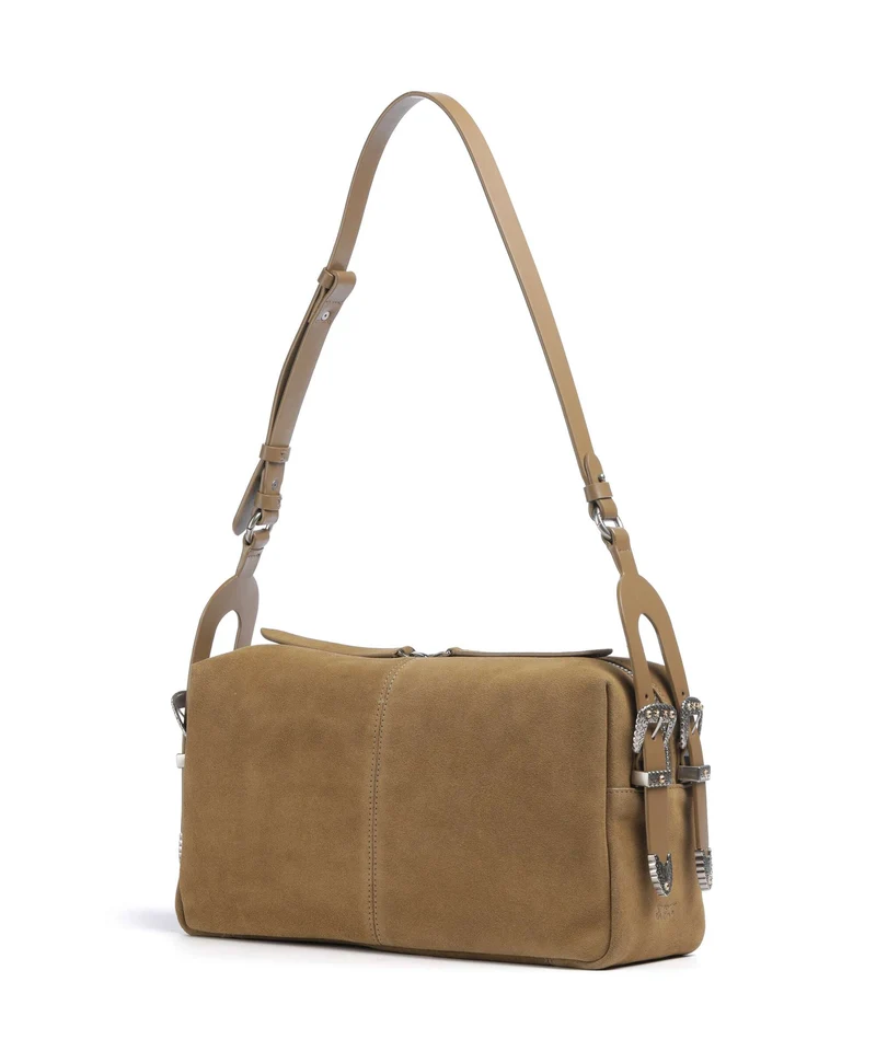 Pinko 24 Classic Schultertasche verde canguro/old silver