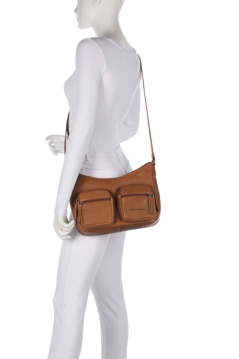 The Chesterfield Brand Wax Pull Up Cow Valenora Schultertasche cognac