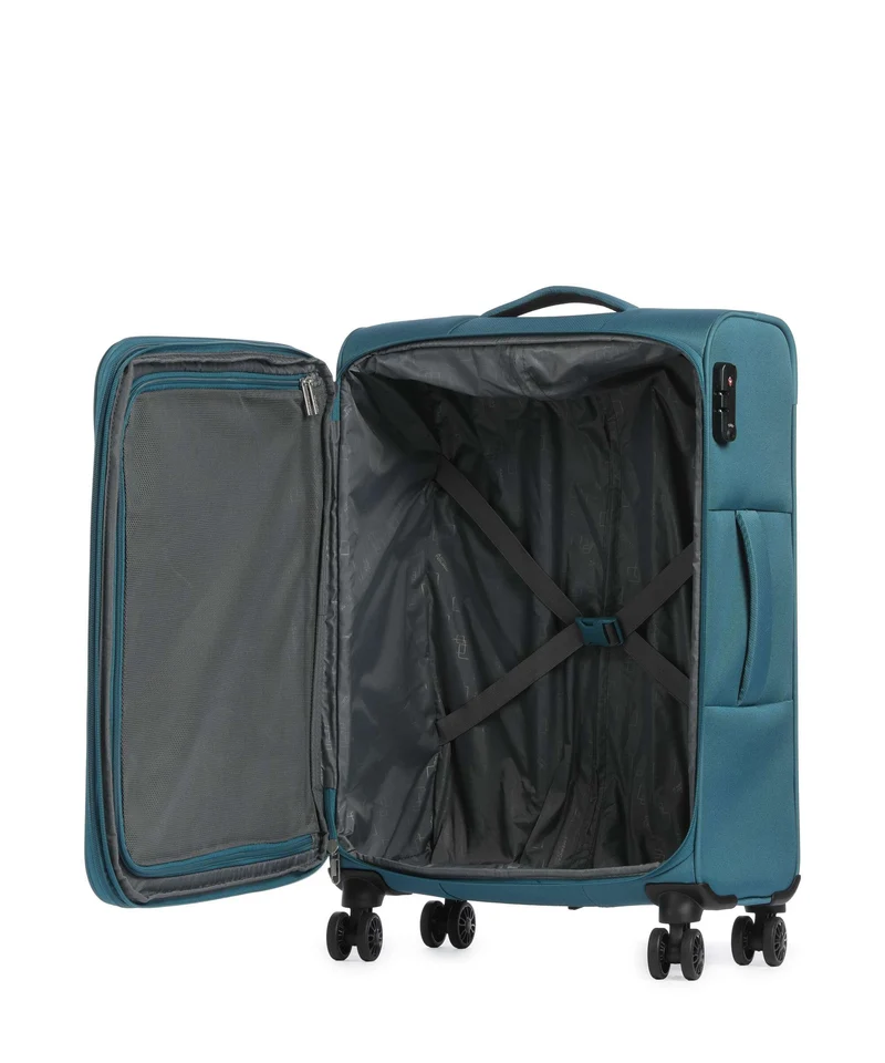 American Tourister Nitestream 4-Rollen Trolley Set teal/lime