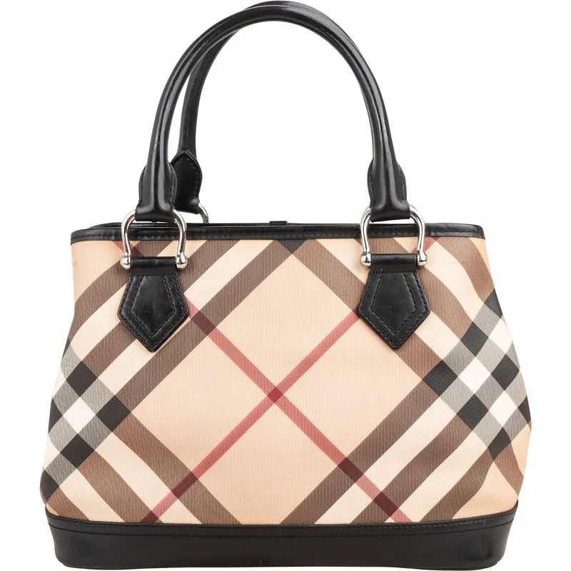 Burberry Nova-Check Monogram Tote Handbag