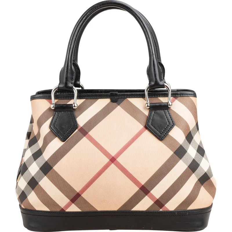 Burberry Nova-Check Monogram Tote Handbag