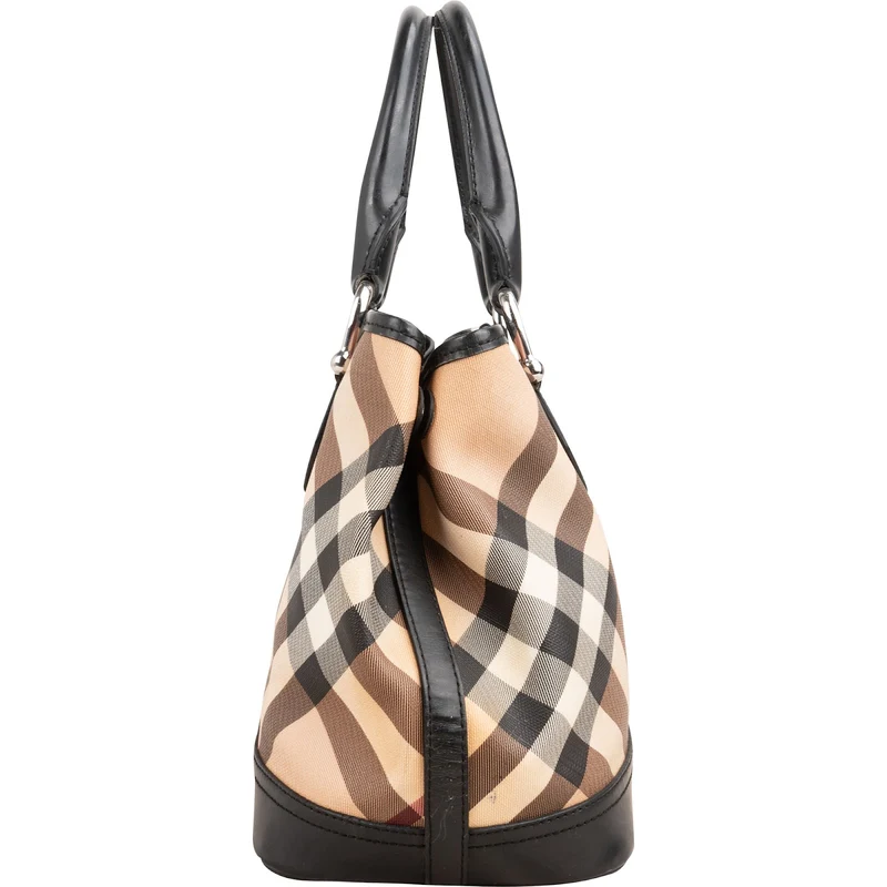 Burberry Nova-Check Monogram Tote Handbag
