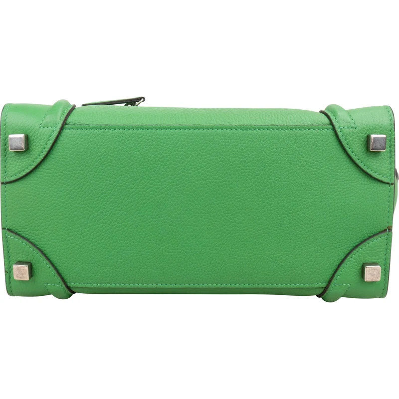 Céline Green Grained Calfskin Luggage Handbag