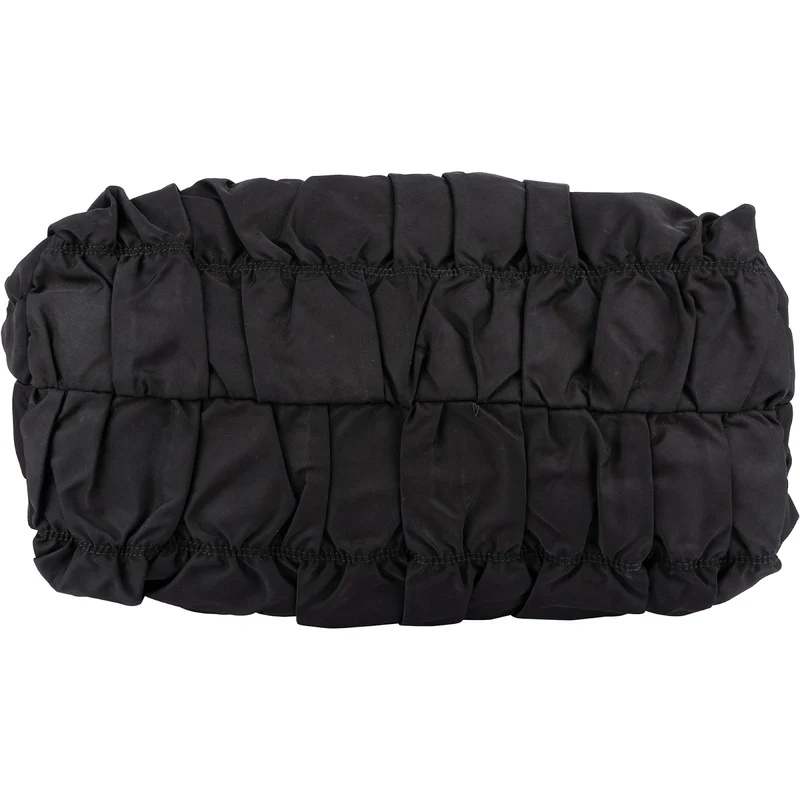 Prada Black Tessuto Gaufre Drawstring Tote Handbag
