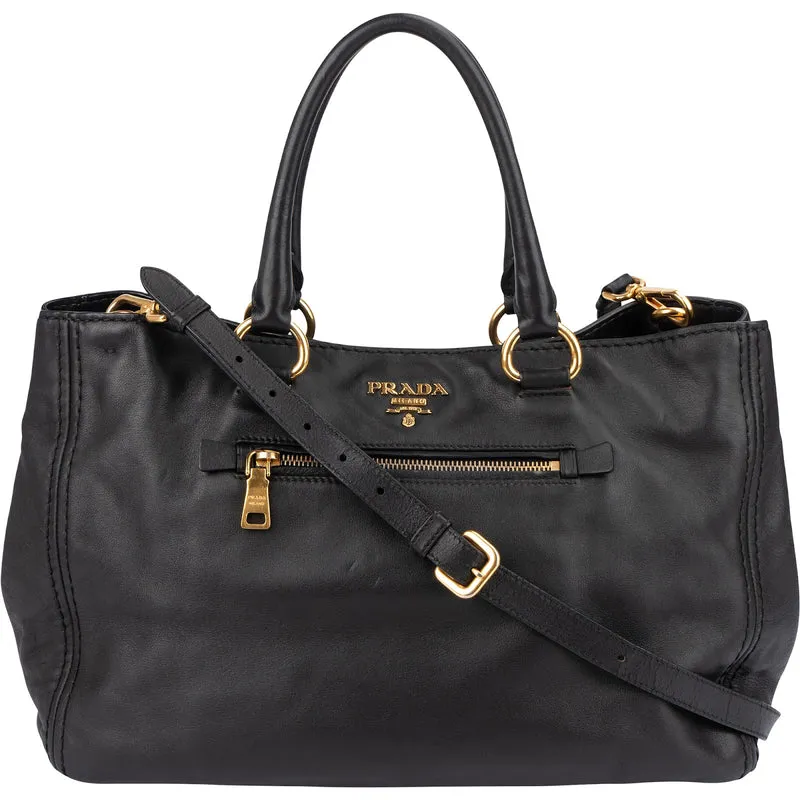 Prada Black Nappa Leather Tote Handbag