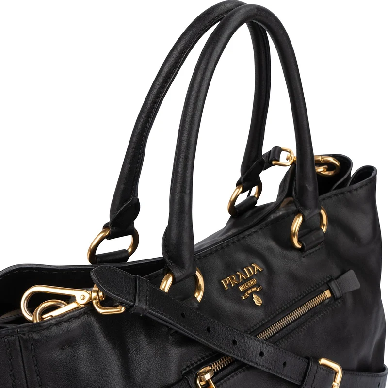 Prada Black Nappa Leather Tote Handbag