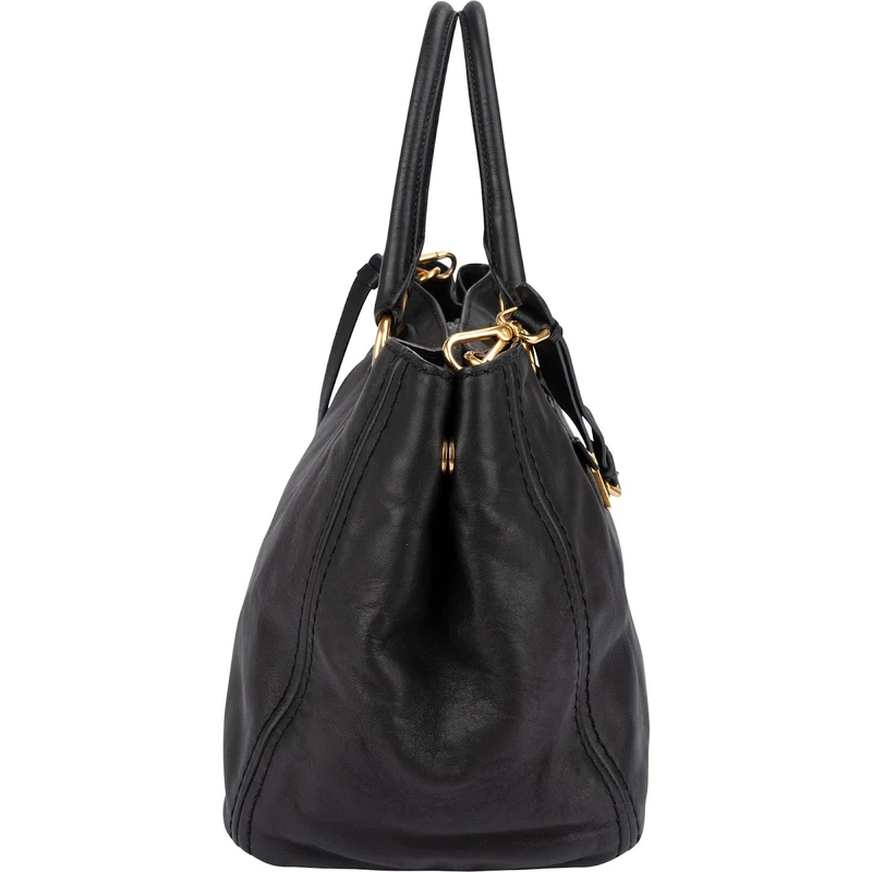 Prada Black Nappa Leather Tote Handbag