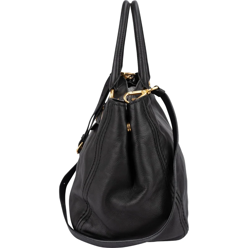 Prada Black Nappa Leather Tote Handbag